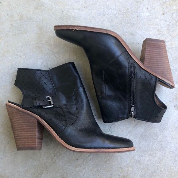 Dolce Vita black open hell back booties chunky 11 - Picture 1 of 6